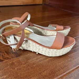 Michael Kors Brown Wedge/Platform Sandals, size 9.5, 2.75 inch high